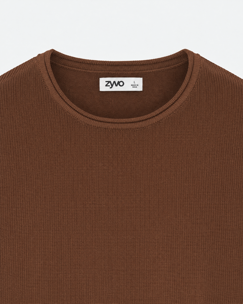 Drift Long-Sleeve Knit Tee — Espresso Brown detail