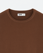 Drift Long-Sleeve Knit Tee — Espresso Brown detail