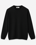 Drift Long-Sleeve Knit Tee — Onyx Black flat lay