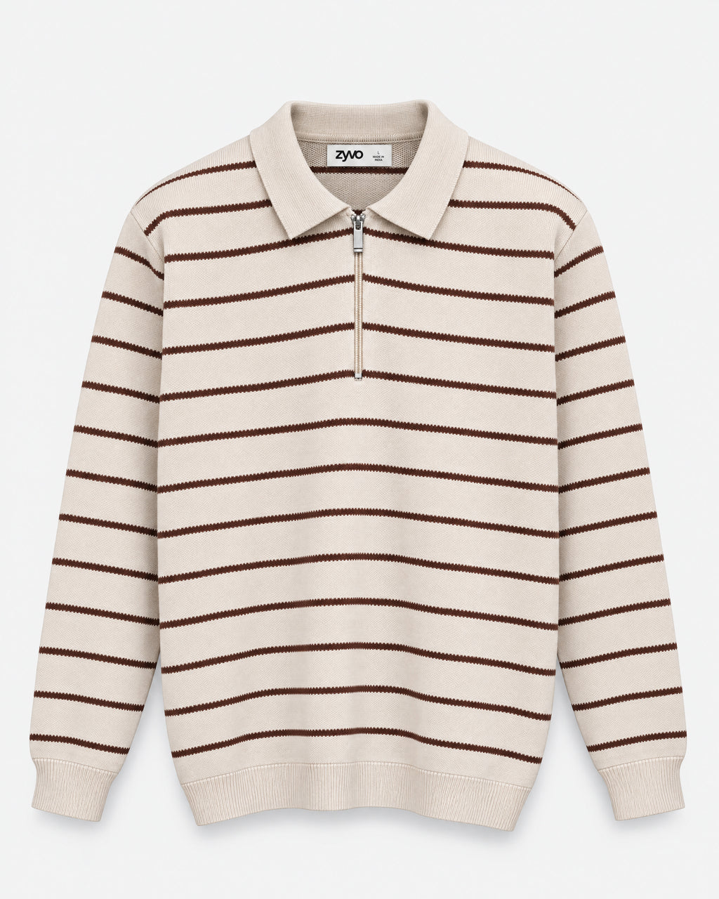 Reef Long-Sleeve Half-Zip — Sandstone Beige flat lay