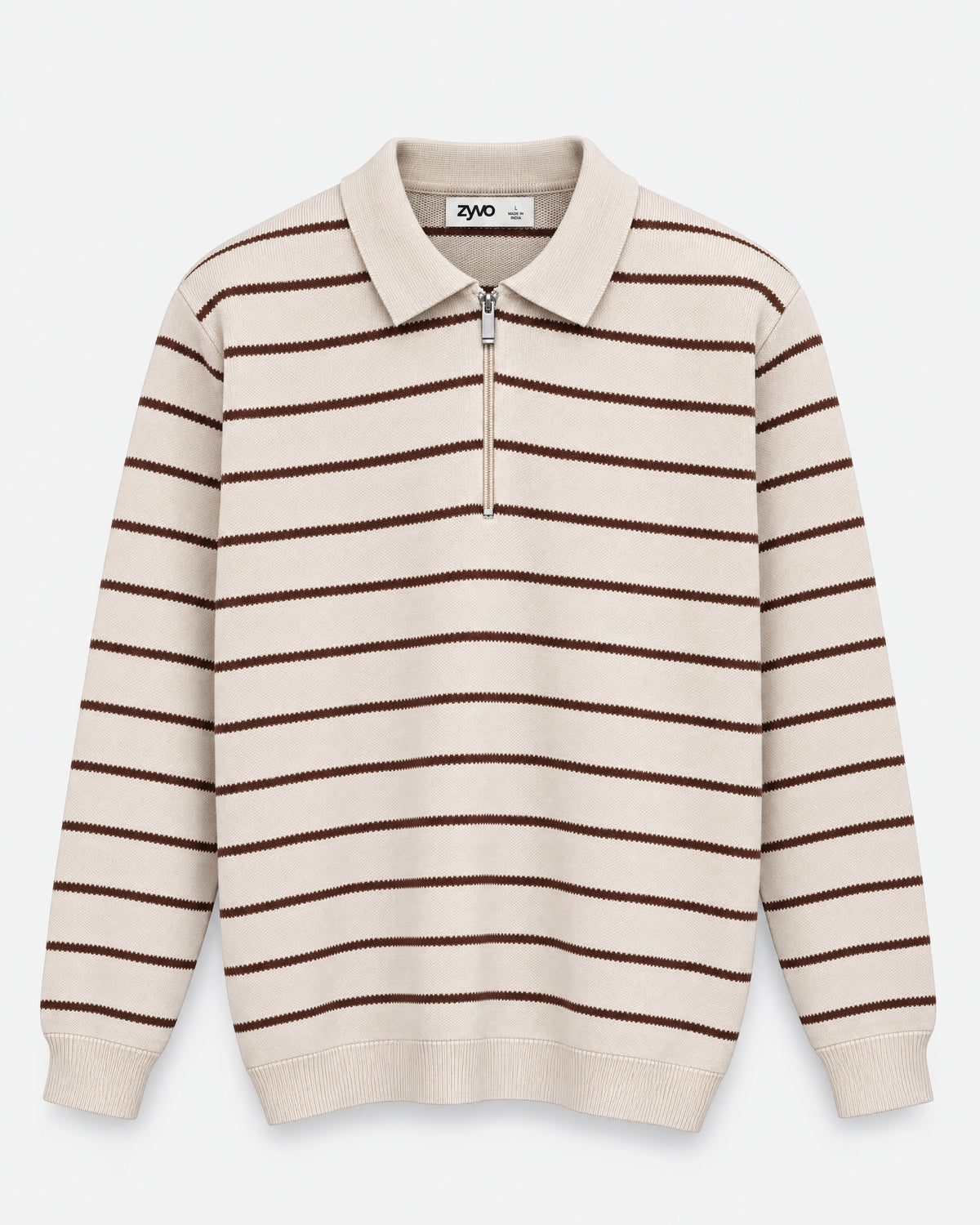 Reef Long-Sleeve Half-Zip — Sandstone Beige flat lay