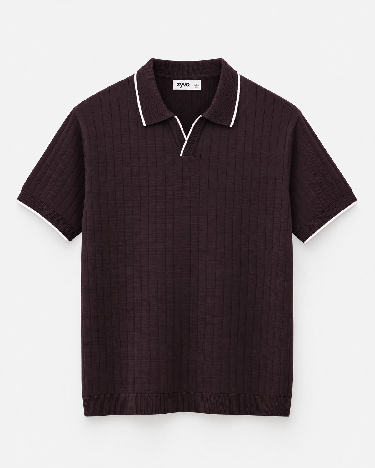 Ridge Johnny Collar Polo — Oxblood Wine flat lay