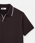 Ridge Johnny Collar Polo — Oxblood Wine detail
