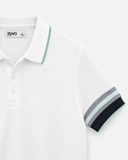 Bay Knit Polo — Ivory White detail