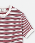 Delta Knit Tee — Ivory Coral detail