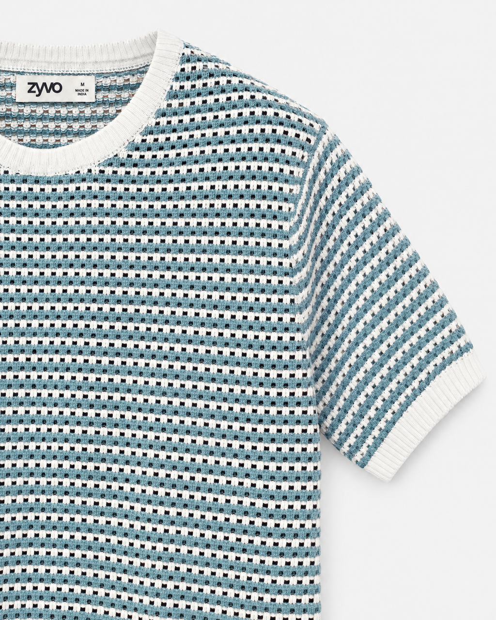 Delta Knit Tee — Ivory Sky detail