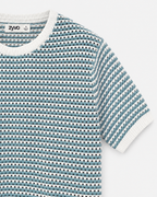 Delta Knit Tee — Ivory Sky detail