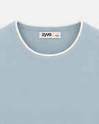 Cove Long-Sleeve Knit Tee — Coastal Sky detail