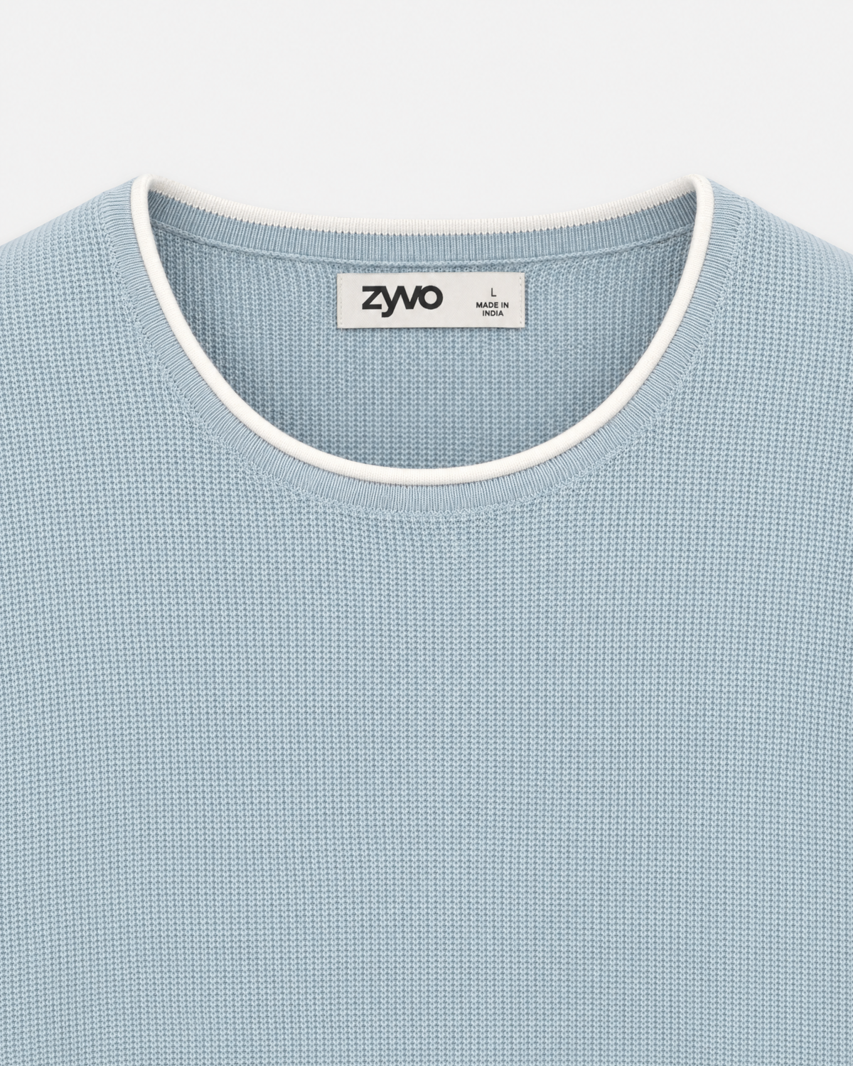 Cove Long-Sleeve Knit Tee — Coastal Sky detail