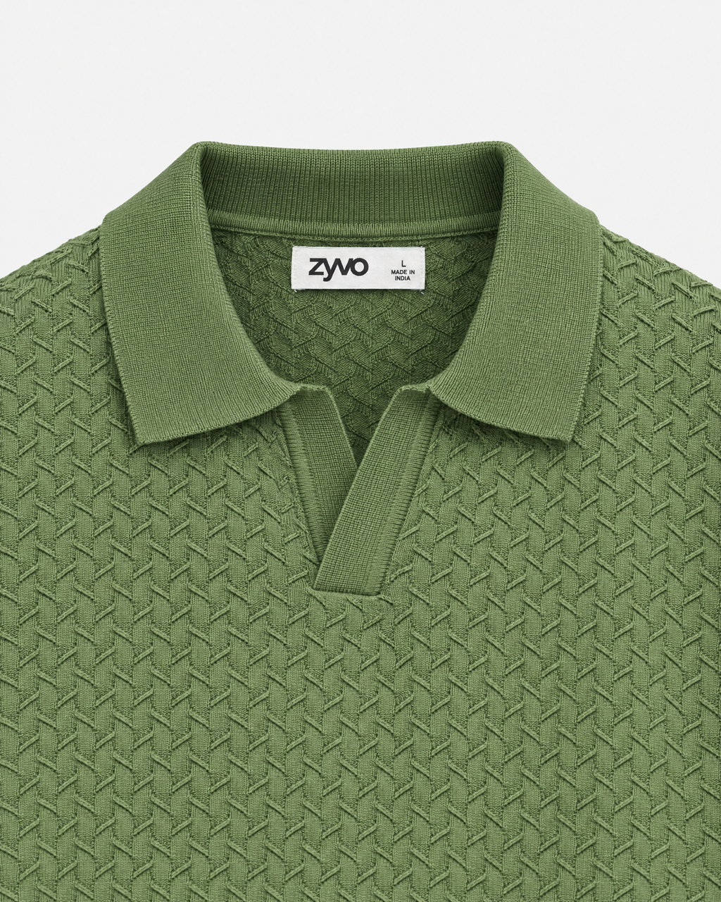 Inlet Johnny Collar Polo — Fern Green detail