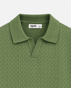 Inlet Johnny Collar Polo — Fern Green detail