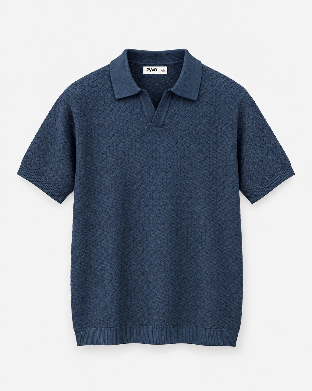 Inlet Johnny Collar Polo — Indigo Denim flat lay