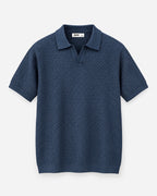 Inlet Johnny Collar Polo — Indigo Denim flat lay